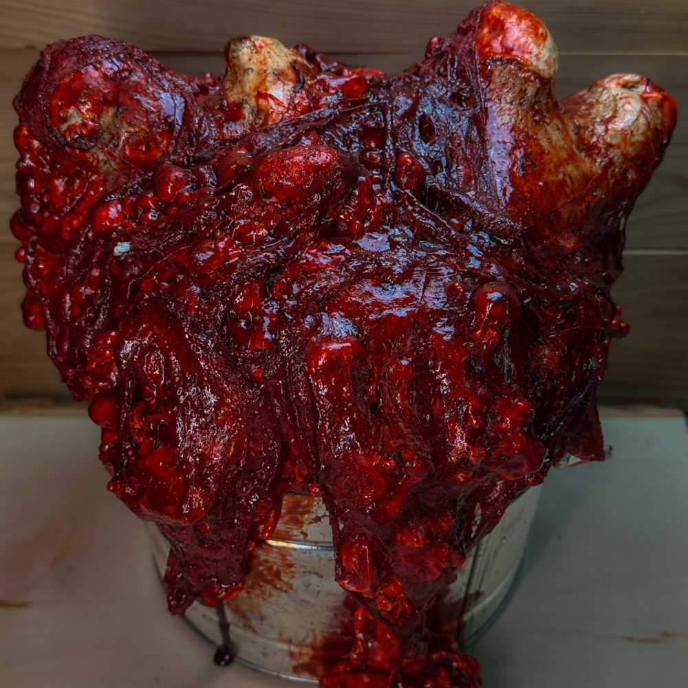 Tin Blood Bucket w/ Bones angle 2