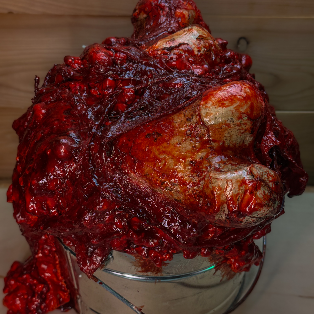 Tin Blood Bucket w/ Bones angle 4