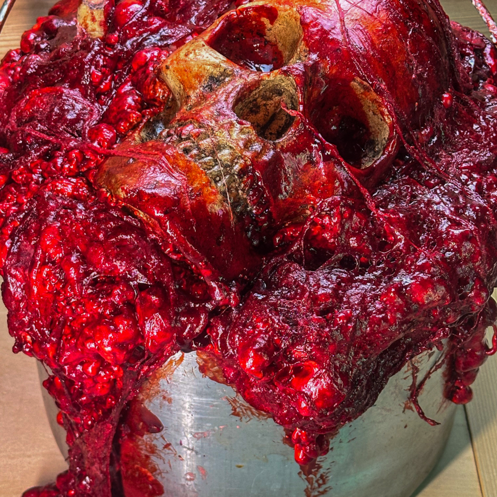 Cooking Pot Gore W/ Skull and Fingers angle 2